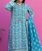 Khaadi Dark Turquoise Lawn Suit- Pakistani Lawn Dress