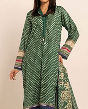 Khaadi Green Khaddar Suit- Pakistani Winter Dress