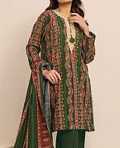 Khaadi Green Khaddar Suit- Pakistani Winter Clothing