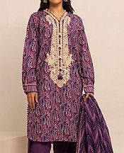 Khaadi Purple Khaddar Suit- Pakistani Winter Clothing