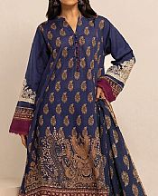 Khaadi Denim Blue Khaddar Suit- Pakistani Winter Dress