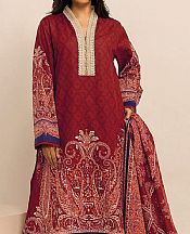 Deep Red Khaddar Suit