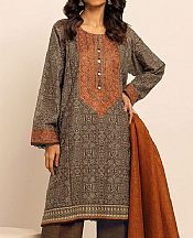 Khaadi Medium Taupe Khaddar Suit- Pakistani Winter Dress