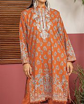 Khaadi Safety Orange Lawn Suit (2 pcs)- Pakistani Lawn Dress