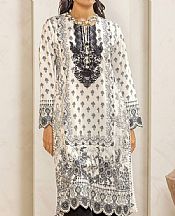 Khaadi Off White/Black Lawn Suit (2 pcs)- Pakistani Lawn Dress