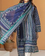 Khaadi Blue/Ivory Lawn Suit (2 pcs)- Pakistani Lawn Dress