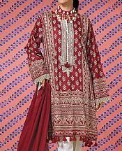 Khaadi Red Lawn Suit (2 pcs)- Pakistani Designer Lawn Suits