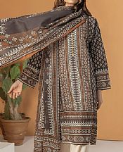 Khaadi Brown/Ivory Lawn Suit (2 pcs)- Pakistani Lawn Dress