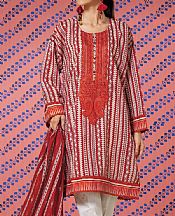 Khaadi Persian Red Lawn Suit (2 pcs)- Pakistani Designer Lawn Suits