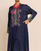 Khaadi Navy Crosshatch Suit (2 Pcs)- Pakistani Winter Clothing