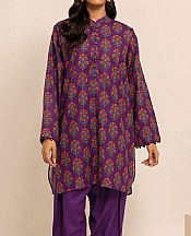 Khaadi Purple Khaddar Suit (2 Pcs)- Pakistani Winter Dress