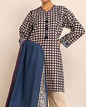 Khaadi Ivory/Blue Khaddar Suit (2 Pcs)- Pakistani Winter Dress