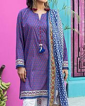 Khaadi Warm Blue Lawn Suit (2 Pcs)- Pakistani Designer Lawn Suits