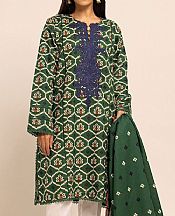 Khaadi Green Khaddar Suit (2 Pcs)- Pakistani Winter Dress