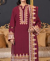 Khas Wine Khaddar Suit- Pakistani Winter Clothing