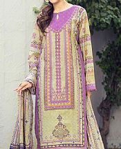 Light Green/Purple Lawn Suit- Pakistani Designer Lawn Dress