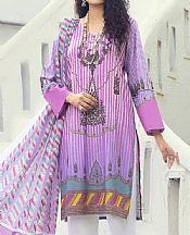 Heliotrope Purple Lawn Suit- Pakistani Designer Lawn Dress