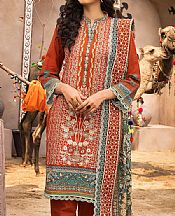 Khas Bright Orange Khaddar Suit- Pakistani Winter Clothing