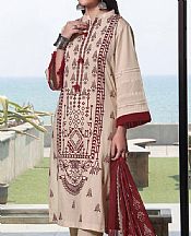 Ivory Pink Lawn Suit- Pakistani Designer Lawn Dress