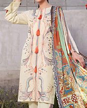 Cream Lawn Suit- Pakistani Lawn Dress