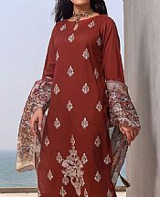 Redwood Brown Lawn Suit- Pakistani Designer Lawn Dress