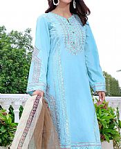 Light Turquoise Cambric Suit- Pakistani Winter Dress