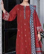 Khas Auburn Red Khaddar Suit- Pakistani Winter Dress