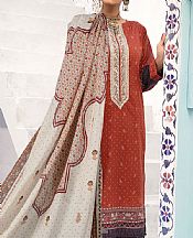 Vermilion Red Lawn Suit- Pakistani Designer Lawn Dress