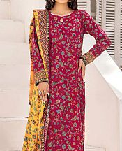 Khas Vivid Burgundy Lawn Suit- Pakistani Lawn Dress