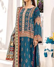 Khas Denim Blue Lawn Suit- Pakistani Lawn Dress