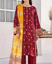 Khas Wine Red Lawn Suit- Pakistani Lawn Dress