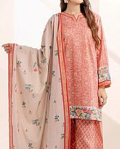 Khas Peach Lawn Suit- Pakistani Lawn Dress