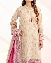 Khas Beige Lawn Suit (2 pcs)- Pakistani Designer Lawn Suits