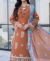 Khas Brown Rust Lawn Suit- Pakistani Lawn Dress
