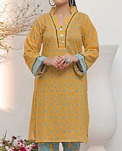 Khas Satin Sheen Gold Lawn Suit (2 pcs)- Pakistani Designer Lawn Suits