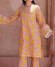 Khas Pink/Mustard Lawn Suit (2 pcs)- Pakistani Designer Lawn Suits
