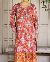 Khas Cerise Pink/Orange Lawn Suit (2 pcs)- Pakistani Designer Lawn Suits