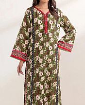 Khas Olive Green Lawn Suit (2 pcs)- Pakistani Designer Lawn Suits
