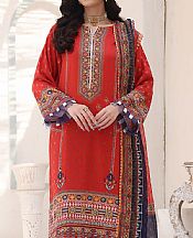 Vermilion Red Kotail Suit- Pakistani Winter Clothing