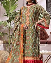 Khas Military Green Khaddar Suit- Pakistani Winter Dress