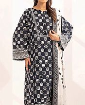 Khas Black/Off White Lawn Suit (2 pcs)- Pakistani Lawn Dress