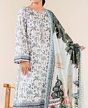 Khas White Lawn Suit (2 pcs)- Pakistani Designer Lawn Suits
