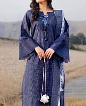 Navy Blue Lawn Suit