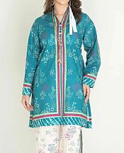 Khas Turquoise Lawn Suit (2 pcs)- Pakistani Lawn Dress