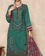 Khas  Bottle Green Lawn Suit- Pakistani Lawn Dress