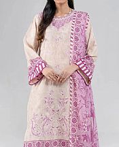 Beige/Pink Lawn Suit