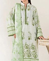 Off White/Light Green Lawn Suit