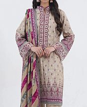 Khas Beige Lawn Suit- Pakistani Designer Lawn Suits