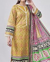 Khas Sand Gold Lawn Suit- Pakistani Lawn Dress