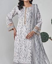 Khas Light Grey Lawn Suit (2 pcs)- Pakistani Designer Lawn Suits
